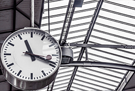 Industrial Analog Clock in Subway Terminal