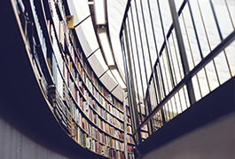 Rows of Books in Modern Library