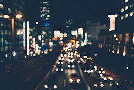 City Street at Night with Cars