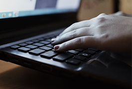 Computer Keyboard with Hands Typing